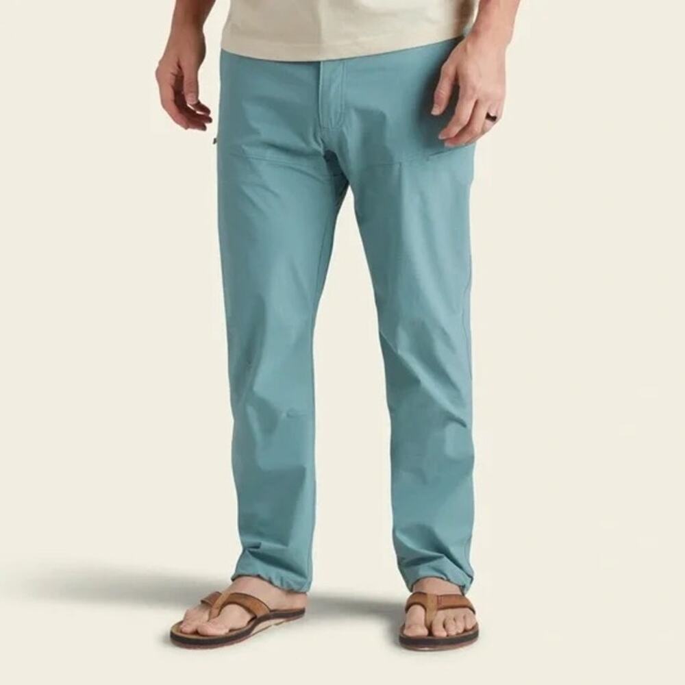 Howler Brothers Shoalwater Tech Pants Arctic Blue Green Sz 36x32